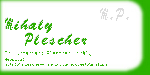 mihaly plescher business card
